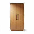 Armoire en bois de chêne clair 80 x 40 x 180cm avec poignées noires