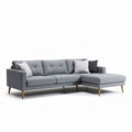Canapé d'angle convertible en tissu gris avec coussins assortis 240 x 90 x 85cm